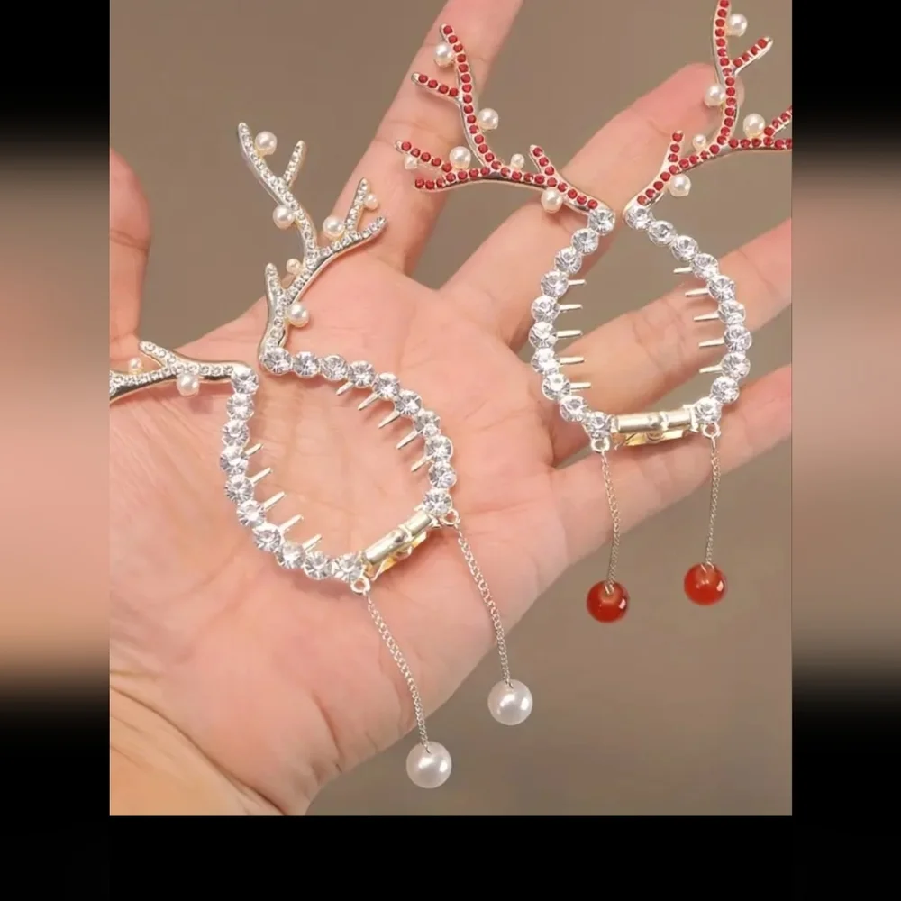 Gemstone Antler Hair jewelry  COMB  Clasp